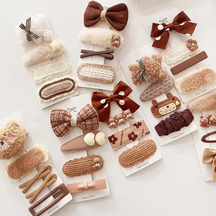 Handmade cloth hairclips kids