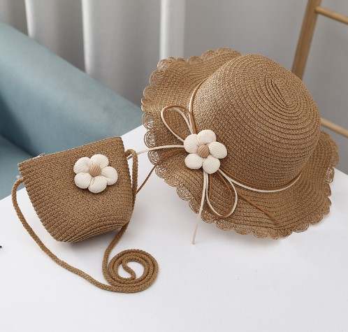 Brown Hat for Toddler with Matching bag