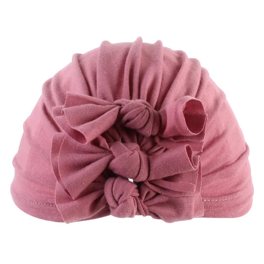 Pink cotton head wrap for newborn