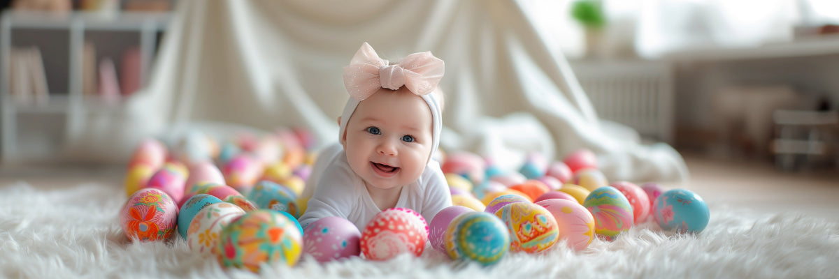 baby wearing yellow headband