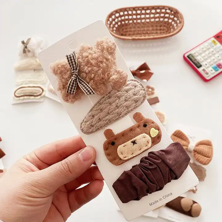 Handmade fabric hairclips for Kids