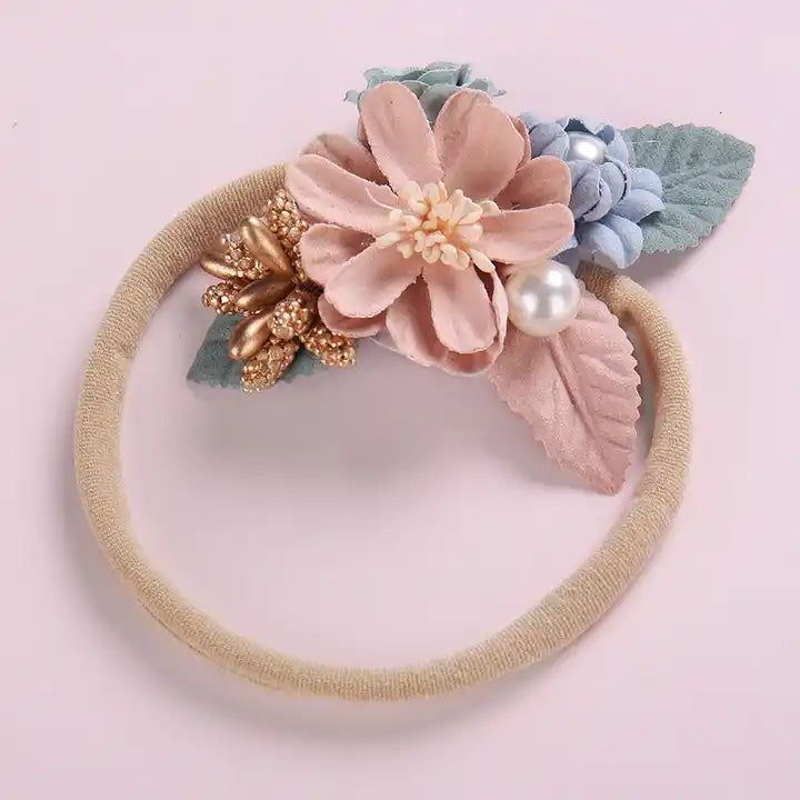 Luxury Floral Hairband with Pearl