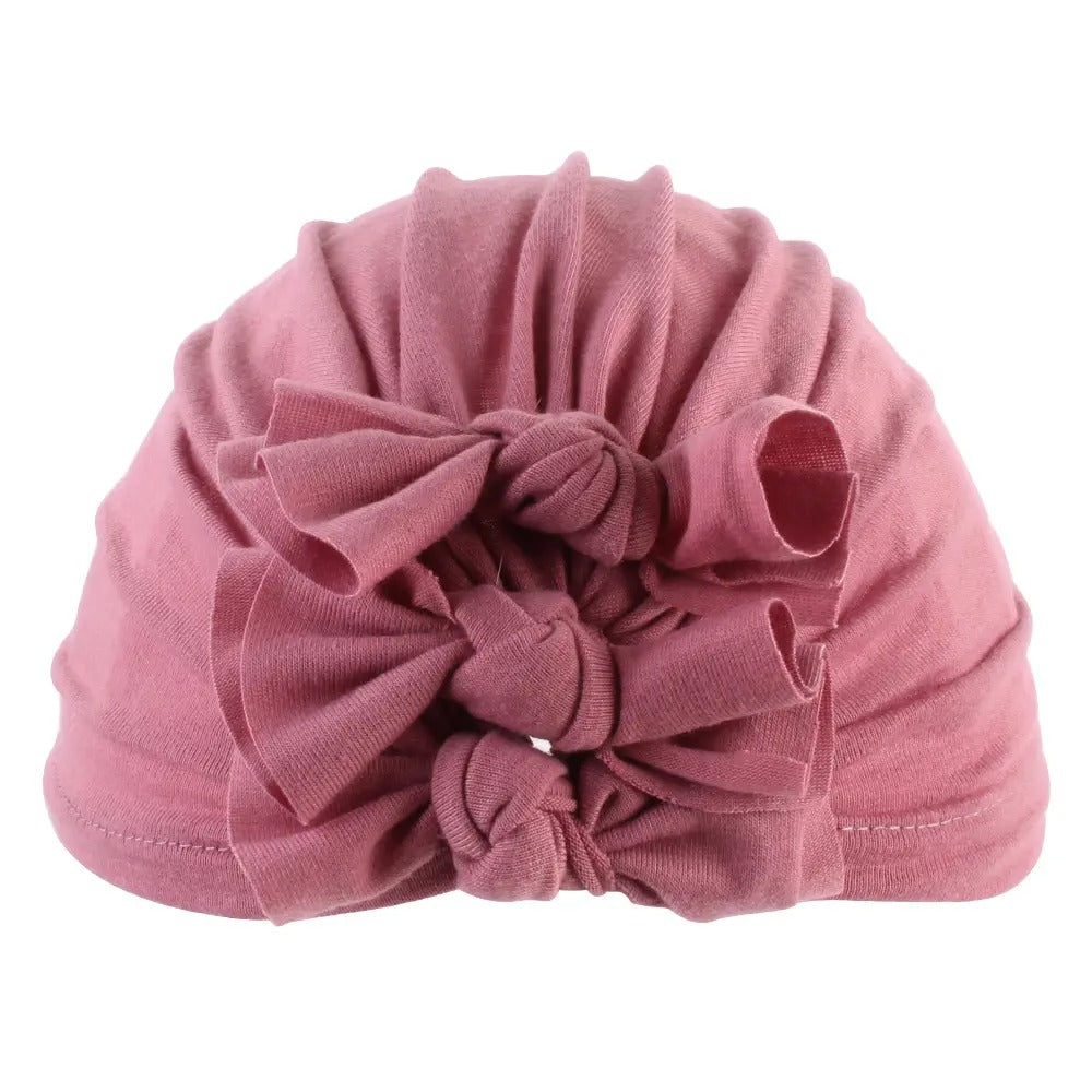 Pink cotton head wrap for newborn 